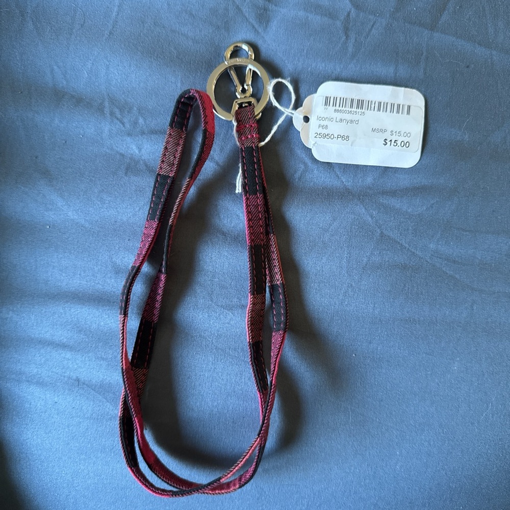 NWT Vera Bradley Plaid Lanyard